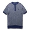 Fred Perry TWO COLOUR TEXTURE KNIT HENLEY -Bodega FREDPERRYTWOCOLOURTEXTUREKNITHENLEYFRENCHNAVYSK4800 1