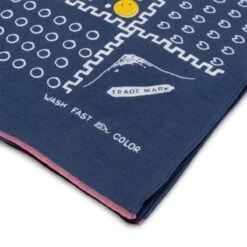 FASTCOLOR SELVEDGE BANDANA (MIRRORED FUJI SMILE) -Bodega KapitalFASTCOLORSELVEDGEBANDANA MIRROREDFUJISMILE NAVYOSEK 1036 4