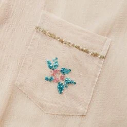 SEQUINED FLORAL NET SS SHIRT -Bodega bodeSEQUINEDFLORALNETSSSHIRTMULTIMLMRF22SH091 5