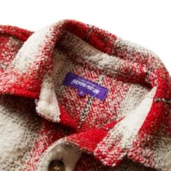 HEAVY FLANNEL OVERSHIRT -Bodega fuckingawesomeHEAVYFLANNELOVERSHIRTREDWHITESFA FW22 019 5