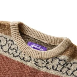 INVERTED WANTO BRUSHED SWEATER -Bodega fuckingawesomeINVERTEDWANTOBRUSHEDSWEATERTANMULTISFA FW22 012 3