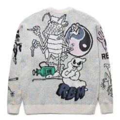 TOO MANY GRAPHICS SWEATER -Bodega realbadmanTOOMANYGRAPHICSSWEATERMELANGEMRBM10001 2